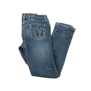 10 Lulu Luv Girls Adjustable Waist Embellished Stretch Skinny Jeans
